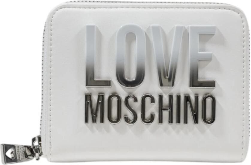 Love Moschino Stijlvolle Bedrukte Portemonnee met Ritssluiting White Dames - Foto 6