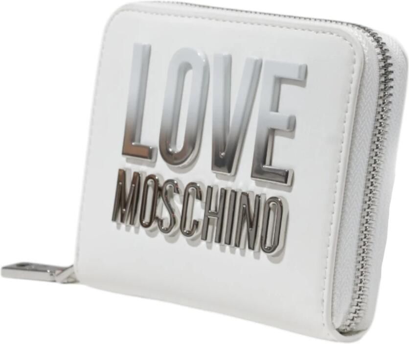 Love Moschino Stijlvolle Bedrukte Portemonnee met Ritssluiting White Dames - Foto 2