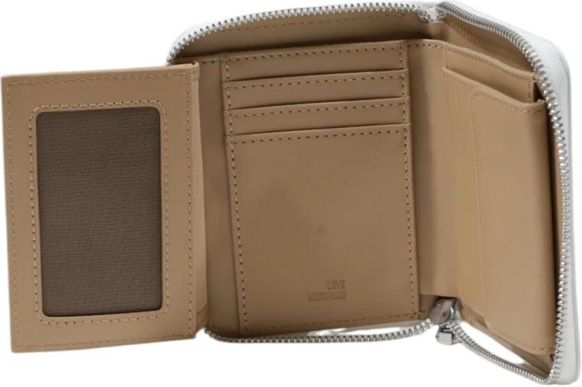 Love Moschino Stijlvolle Bedrukte Portemonnee met Ritssluiting White Dames - Foto 4