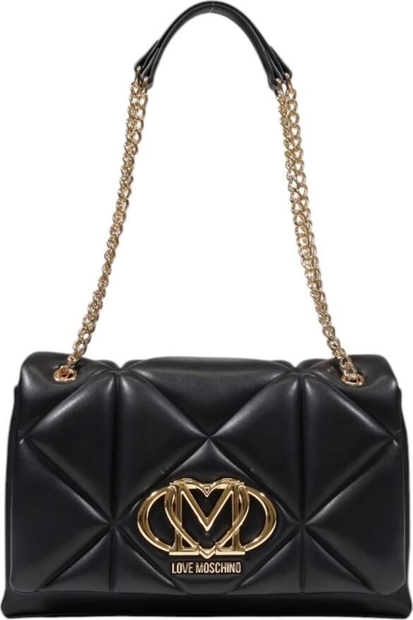 Love Moschino Zwarte Polyurethaan Medium Handtas Lente Zomer Collectie Black Dames - Foto 11