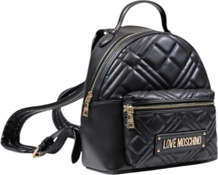 Love Moschino Zwarte rucksack met ritssluiting en ritszakken Black Dames - Foto 6