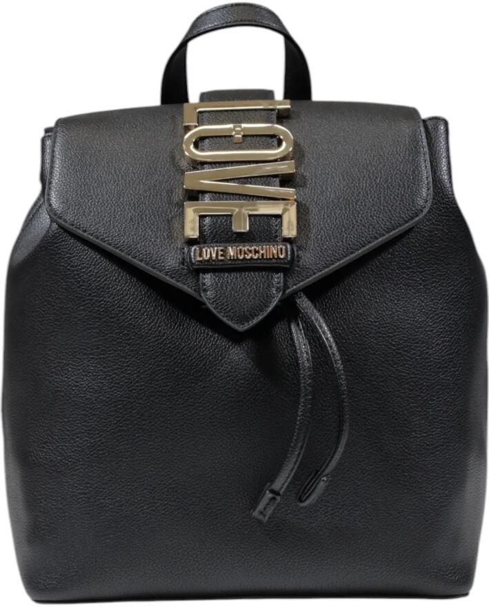 Moschino Zwarte Trendy Rugzak met Gouden Details Black Dames - Foto 9