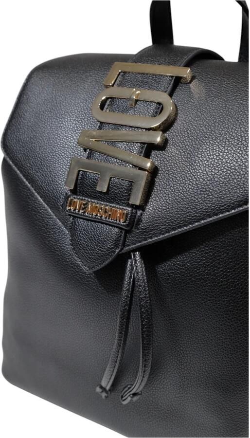 Moschino Zwarte Trendy Rugzak met Gouden Details Black Dames - Foto 8