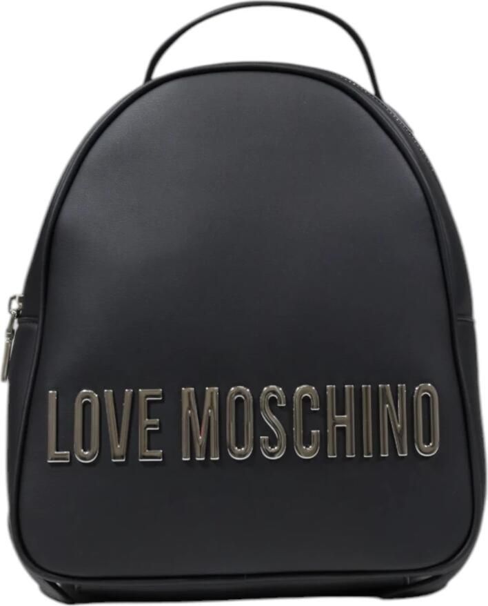 Love Moschino Zwarte Bedrukte Rugzak met Ritssluiting Black Dames - Foto 4