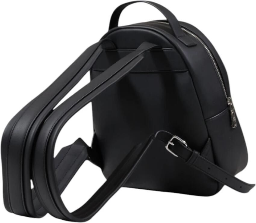 Love Moschino Zwarte Bedrukte Rugzak met Ritssluiting Black Dames - Foto 2