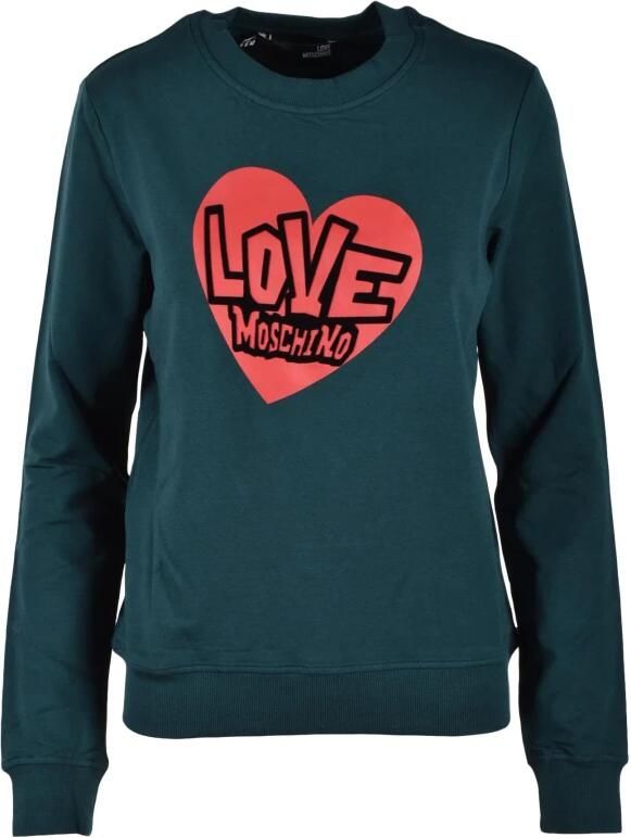 Love Moschino Casual Zwarte Sweatshirt Modal Katoen Elastaan Black Dames