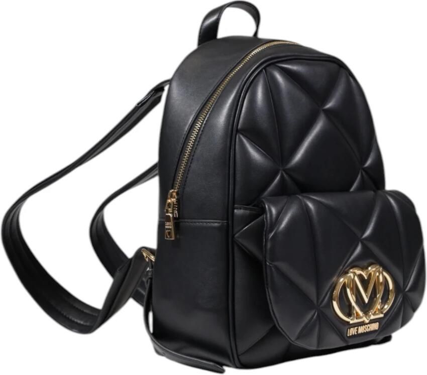 Love Moschino Stijlvolle Zwarte Polyurethaan Rugzak Damescollectie Black Dames - Foto 2