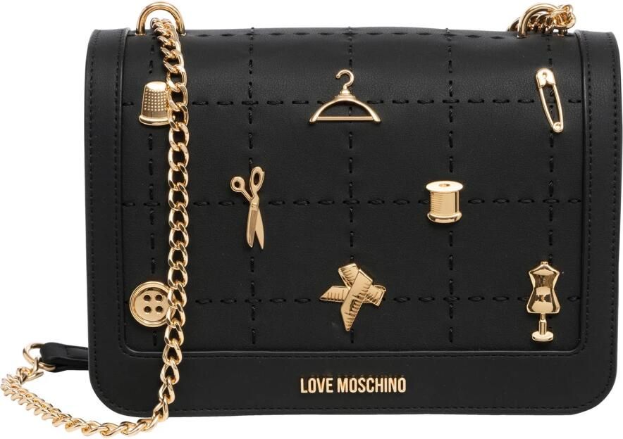 Love Moschino Gestructureerde polyurethaan handtas voor vrouwen Black Dames - Foto 6