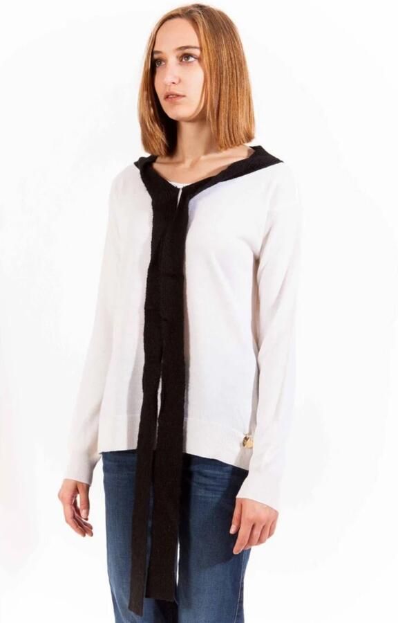 Love Moschino Street-Style Ronde Hals Trui voor Vrouwen White Dames