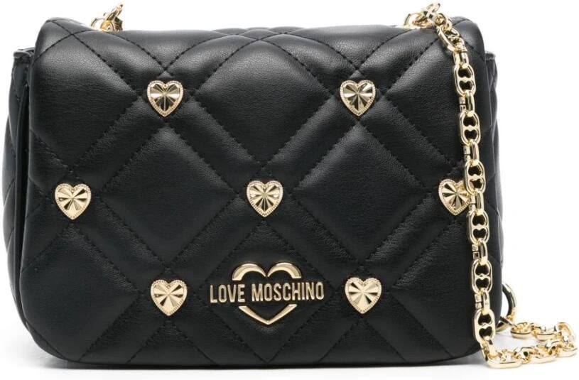 Love Moschino Hobo bags Quilted Shoulder Bag With Heart Embellishments in zwart - Foto 3