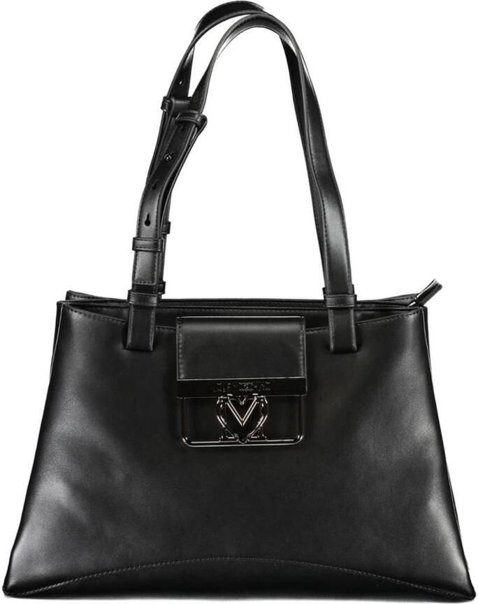Love Moschino Zwarte Polyethyleen Schoudertas met Meerdere Compartimenten Black Dames - Foto 2
