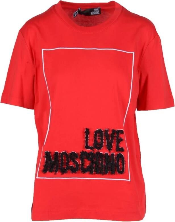 Love Moschino Luxe Rode T-Shirt voor Dames Rood Dames