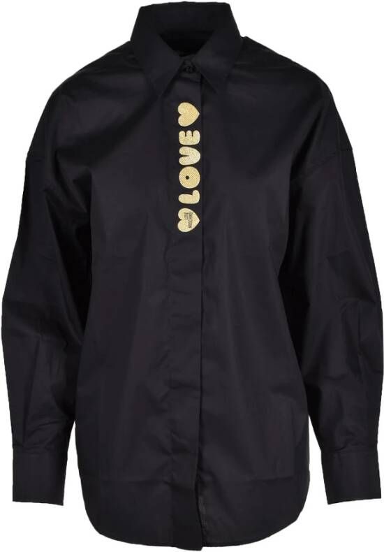 Love Moschino Luxe Zwarte Shirt voor Vrouwen Zwart Dames