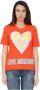 Love Moschino MaxI Logo Hart Print T-Shirt Oranje Dames - Thumbnail 1