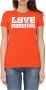 Love Moschino MaxI Logo Voorop Korte Mouw T-Shirt Oranje Dames - Thumbnail 1