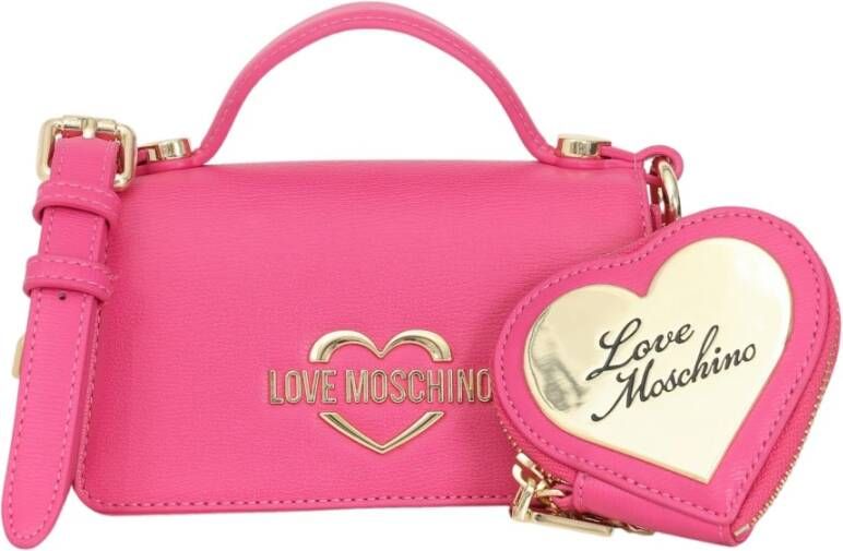 Love Moschino Mini Tas met Hart Clutch Roze Pink Dames