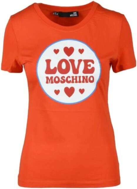 Love Moschino Oranje bedrukt T-shirt voor dames Oranje Dames