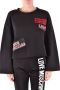 Love Moschino Oversized Zijden Trainingsshirt Zwart Dames - Thumbnail 1