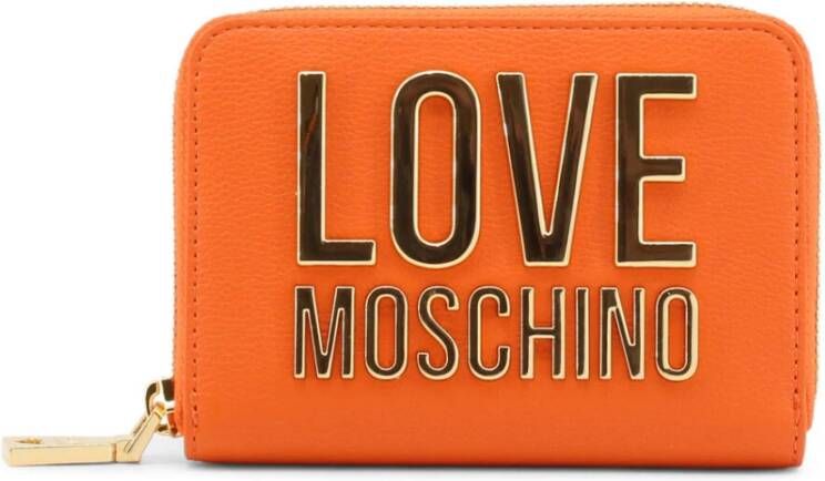 Love Moschino Portemonnee en Kaarthouder voor Dames uit de Lente Zomer Collectie Oranje Dames