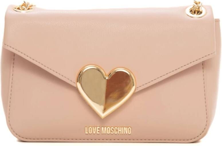 Love Moschino Rechthoekige tas met klep en kettingriem Roze Dames