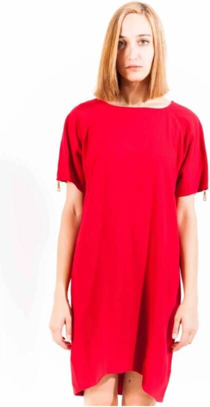 Love Moschino Korte Jurk Elegante wollen jurk met logo detail van