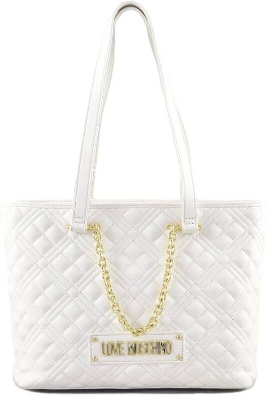 Love Moschino Rode Handtas met Handtekening Stofzak White Dames