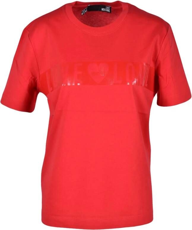 Love Moschino Rode Katoenen T-Shirt Collectie Rood Dames