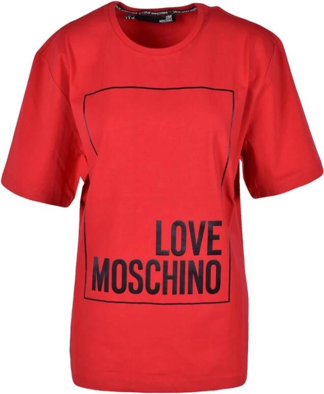 Love Moschino Rode Katoenen T-Shirt Collectie Rood Dames
