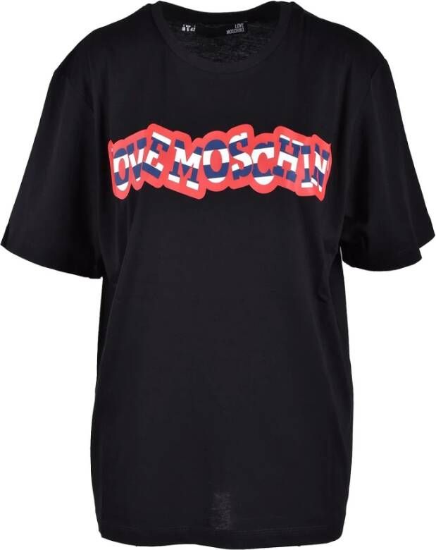 Love Moschino Katoenen T-shirt met Stijlvol Ontwerp Red Dames