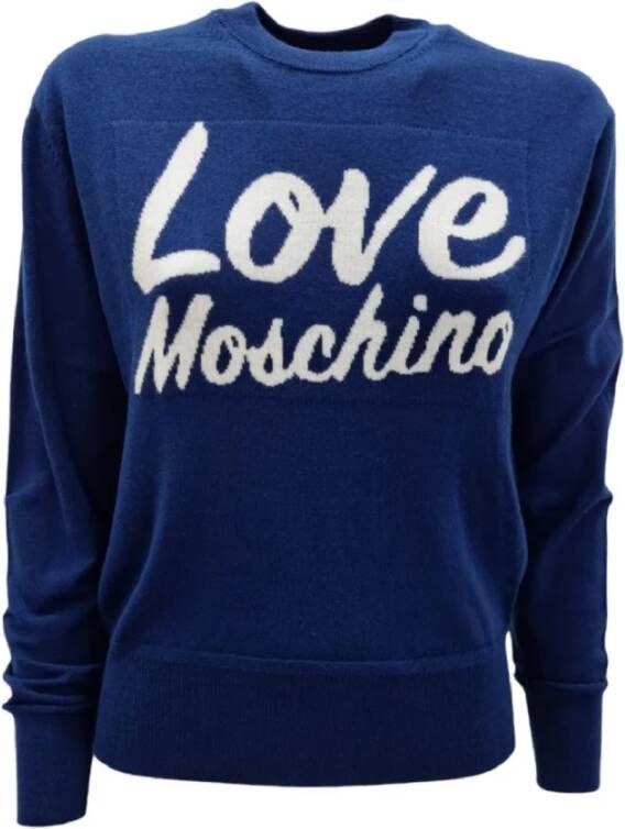 Love Moschino Ronde Hals Gebreide Kleding Blauw Dames