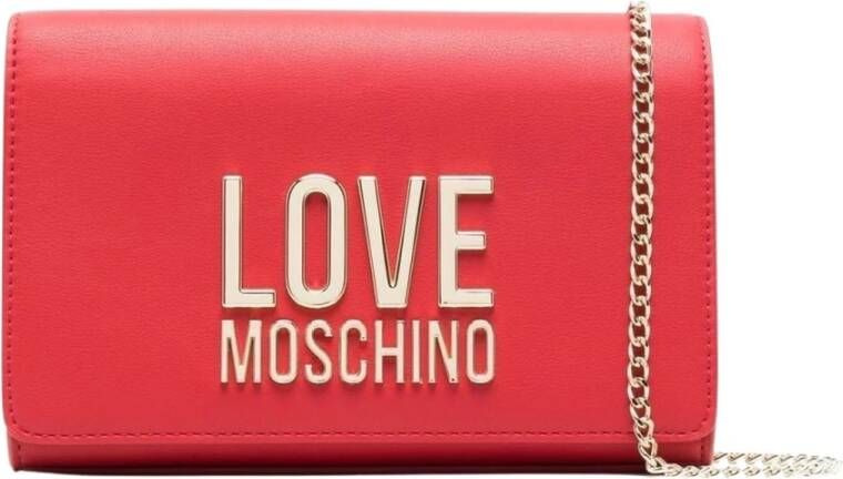 Love Moschino Clutch met logoplakkaat Rood