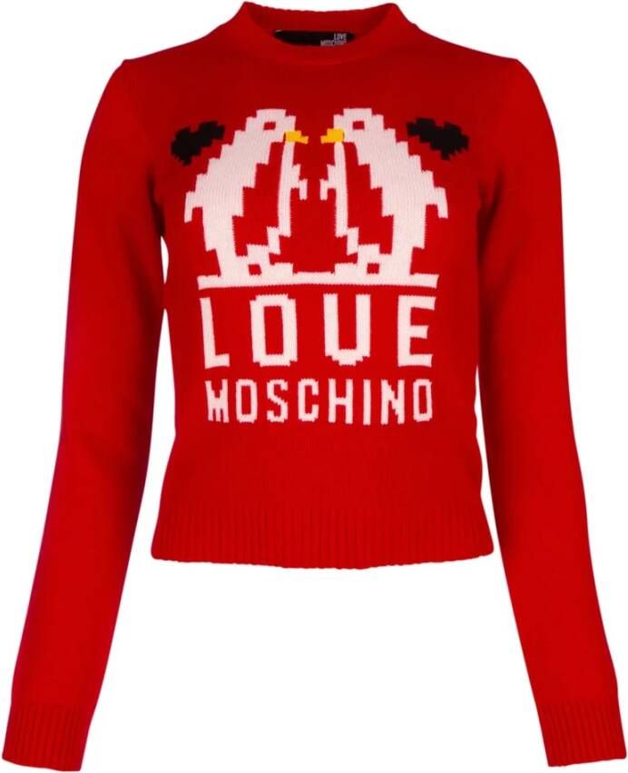 Love Moschino Round-neck Knitwear Rood Dames