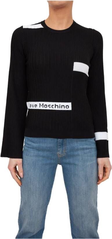 Love Moschino Round-neck Knitwear Zwart Dames