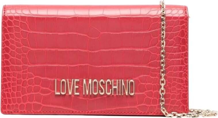 Love Moschino Portemonnee met krokodillenleer-effect Rood
