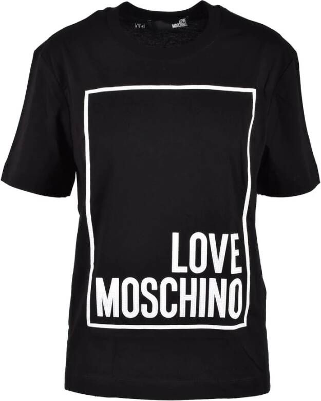 Love Moschino Roze T-Shirt uit de Collectie Zwart Dames