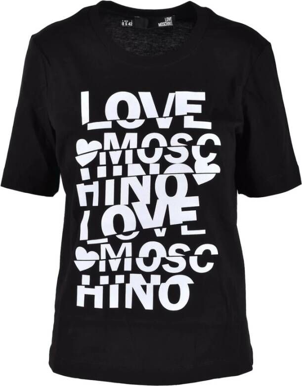 Love Moschino Roze T-Shirt uit de Collectie Zwart Dames