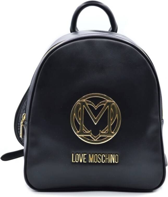 Moschino Love Eco Leren Zwarte Rugzak Black Dames