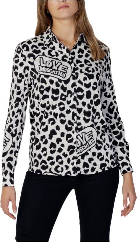 Moschino Viscose shirt met dierenprint Zwart Dames