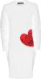 Love Moschino Chique witte gebreide jurk met hartpatroon White Dames - Thumbnail 1