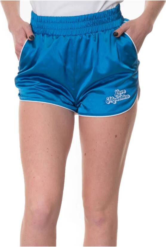Love Moschino Shorts met contrast piping Blauw Dames