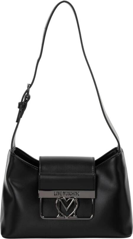 Love Moschino Iconische Handtas met Magnetische Knoopsluiting Black Dames