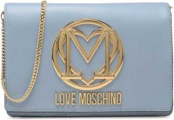 Love Moschino Schoudertas Eco Leer Goudkleurige Hardware Blue Dames