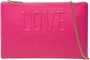 Love Moschino Fuchsia Ketting Clutch Geborduurd Logo Ritssluiting Pink Dames - Thumbnail 1