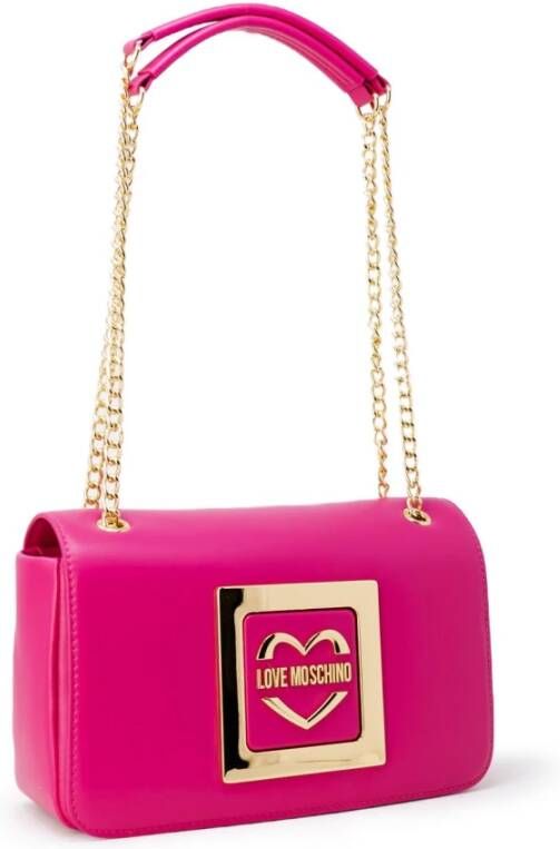 Love Moschino Fuchsia Dames Tas met Clip Sluiting Pink Dames