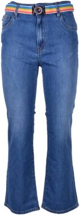 Love Moschino Slim-fit Bluaw Jeans met Ritssluiting en Knoopsluiting Blauw Dames