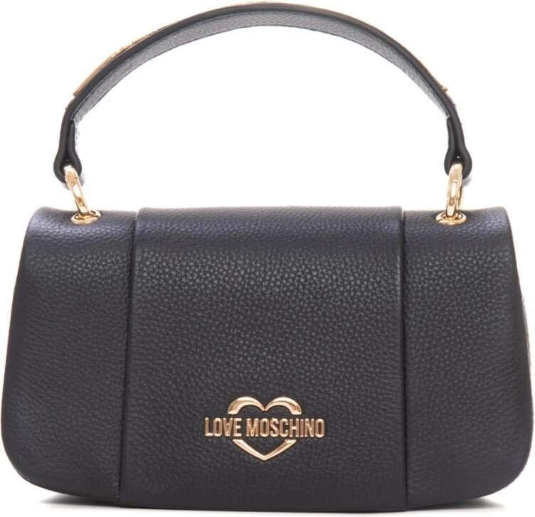 Love Moschino Kleine tas met metalen goudkleurige details Black Dames