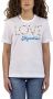 Love Moschino Geborduurd Logo Katoenen T-Shirt met Gekleurde Kralen White Dames - Thumbnail 4