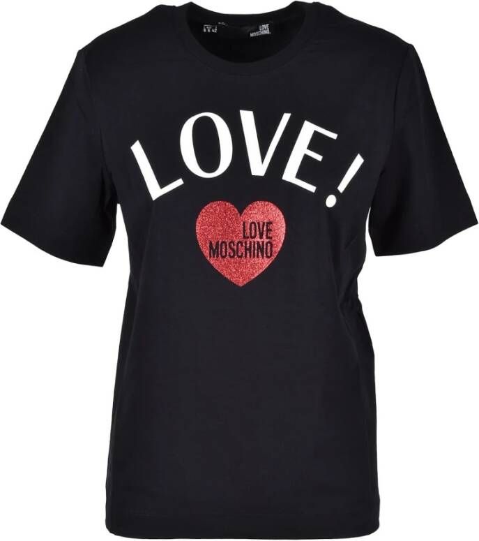 Love Moschino Stijlvol Zwart Katoenen T-Shirt Zwart Dames