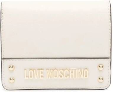 Love Moschino Stijlvolle Bi-fold Portemonnee met Kaartsleuven Beige Dames