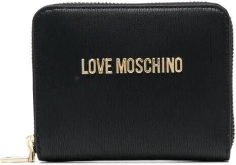 Love Moschino Stijlvolle Bi-Fold Portemonnee met Meerdere Vakken Zwart Dames